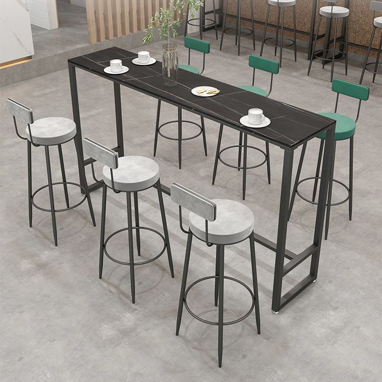 Industrial Sintered Stone Bar Table Rectangle Dining Table for Kitchen Living Room