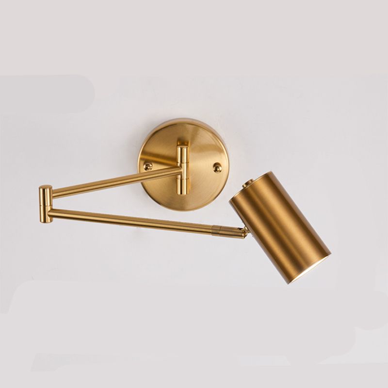 Half Cylinder Shade Swing Arm Wall Lighting Modern Style Metal 1 Light Sconce Lamp