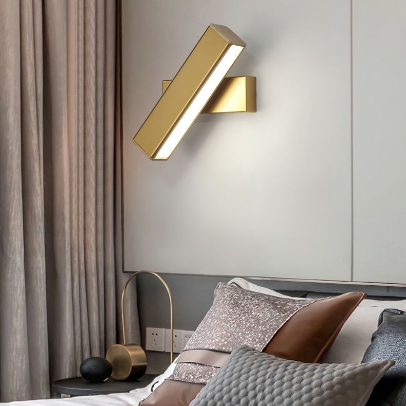 Iluminación de pared rectangular de metal simple de luz de estilo moderno lámpara montada en la pared