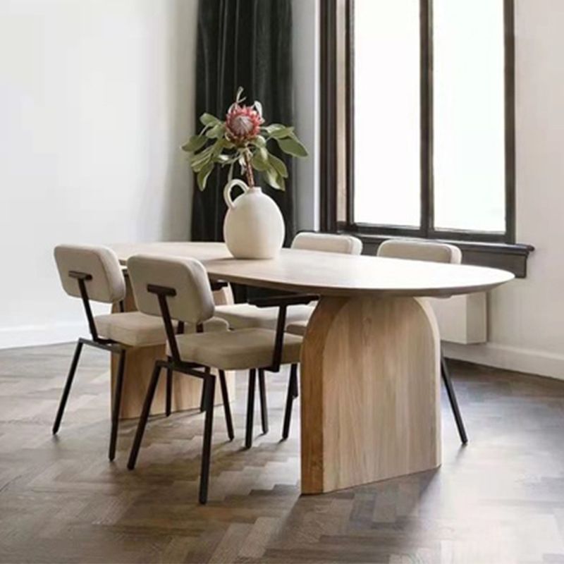 Solid Wood Dining Table Contemporary Style Oval Dinette Table for Home Kitchen