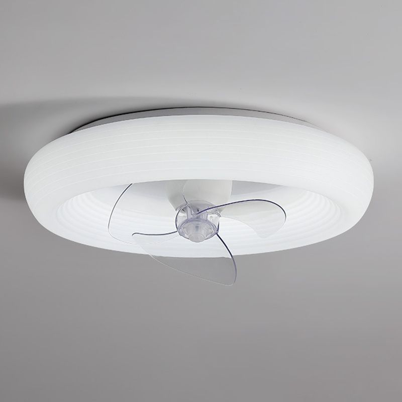 3-Blade White Ceiling Fan Modernism LED Fan with Light for Home