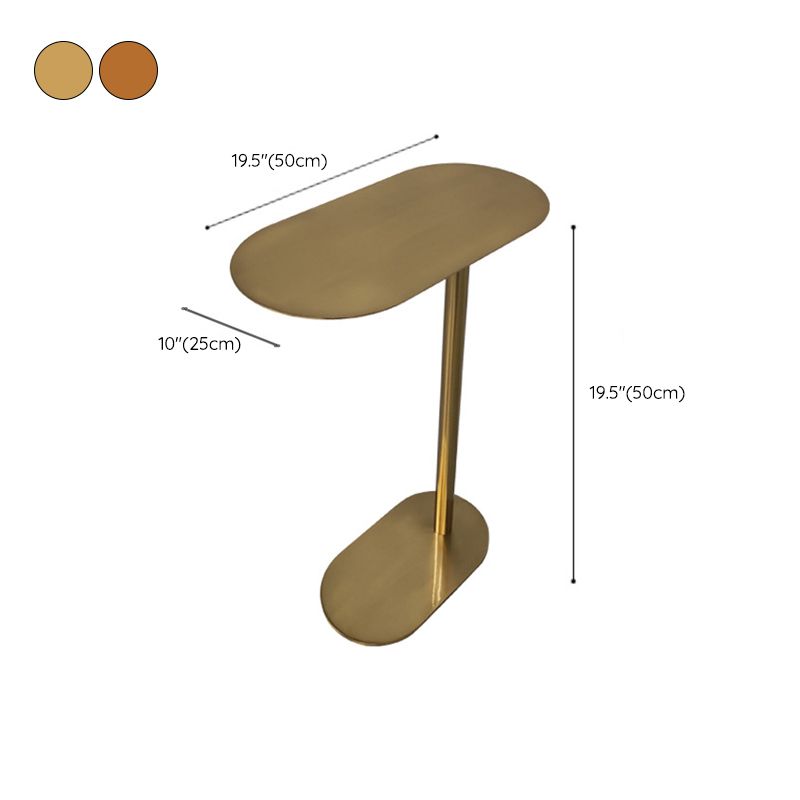 Gold Oval Accent Side Table Mid-Century Metal C Side End Table