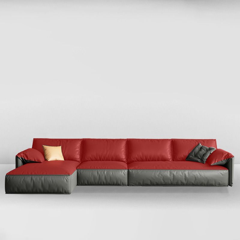 Genuine Leather Sectionals 70" Wood Stationary Sectionals in Black
