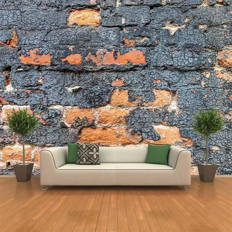 Dilapidated Brick Wall Mural for Guest Room, Personalized Size Available