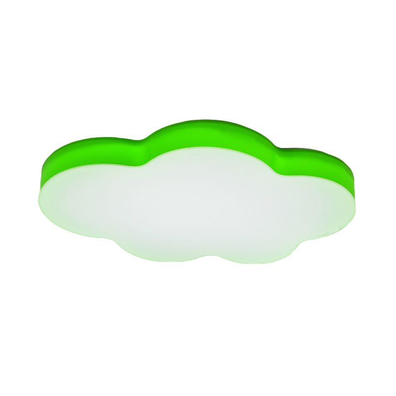 Acrylic Cloud-Shape Ceiling Mounted Fixture Cartoon LED Flushmount Lighting in White/Red/Yellow for Kids Room