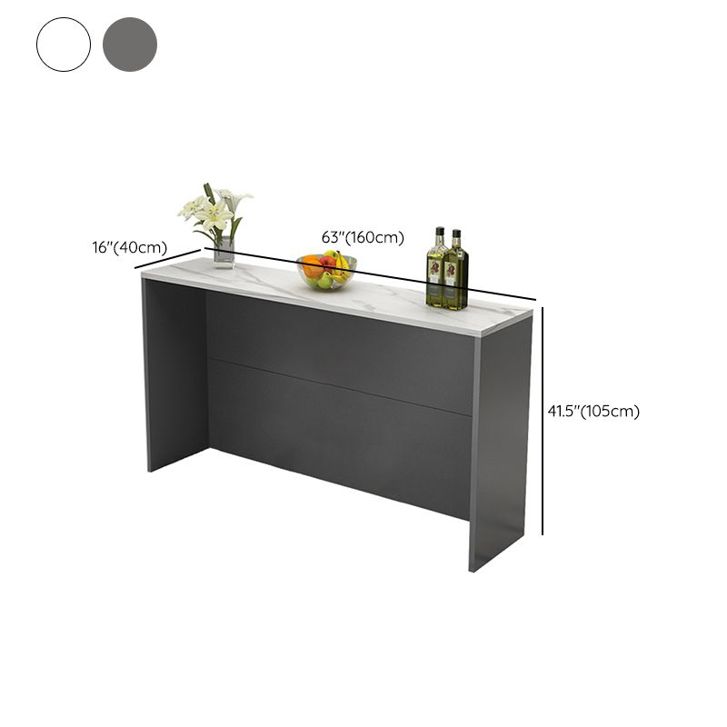 Stone Top Rectangle Pub Table Set 1/2/3 Pcs Modern Bar Table Set with 2 Stools