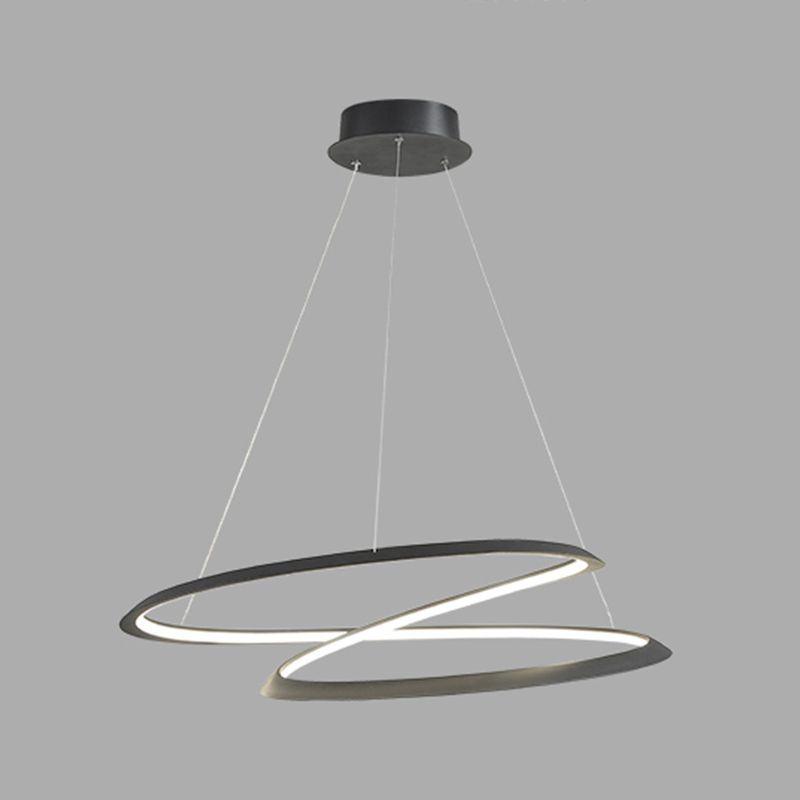 Lámpara de sombra retorcida lámpara de metal moderno 1 colgante de 1 luces