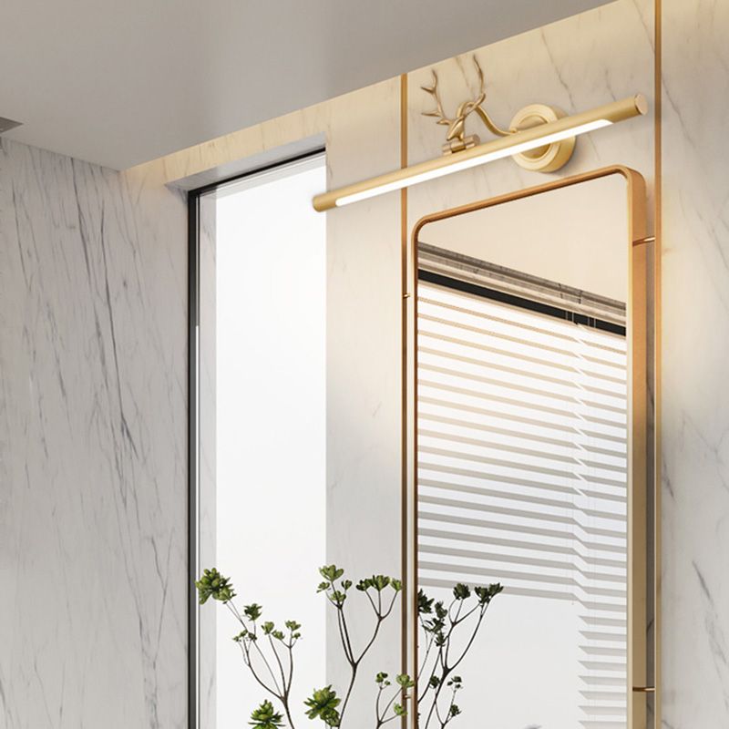 Postmodern Antlers Wall Sconce Gold One-Blub Metal Wall Mounted Lamps for Bathroom