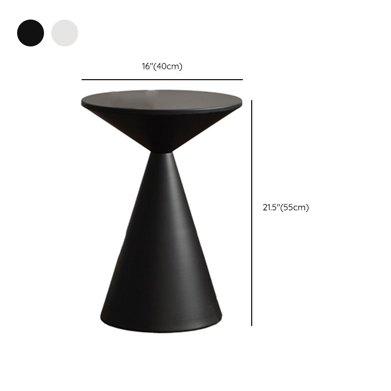 Contemporary Corner Table Metal Round Pedestal Side End Table