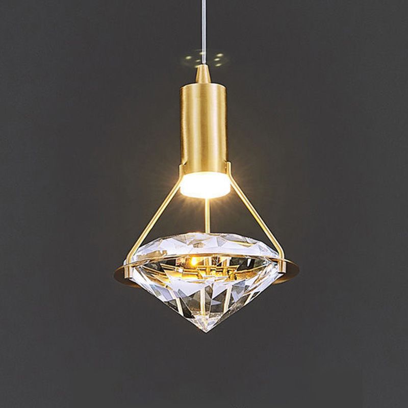 Moderne luxe stijl mini gesuspendeerde verlichting armatuur 1 lichte suspensie hanger met kristalschaduw