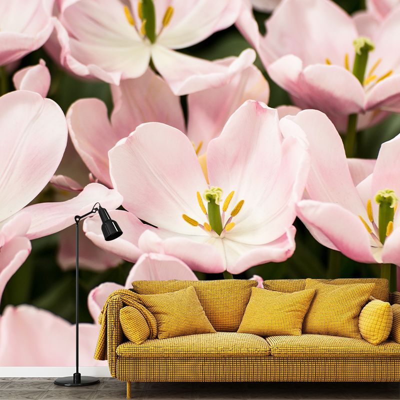 Photography Stain Resistant Wall Mural Wallpaper Beautiful Flowers Sitting Room Wall Mural