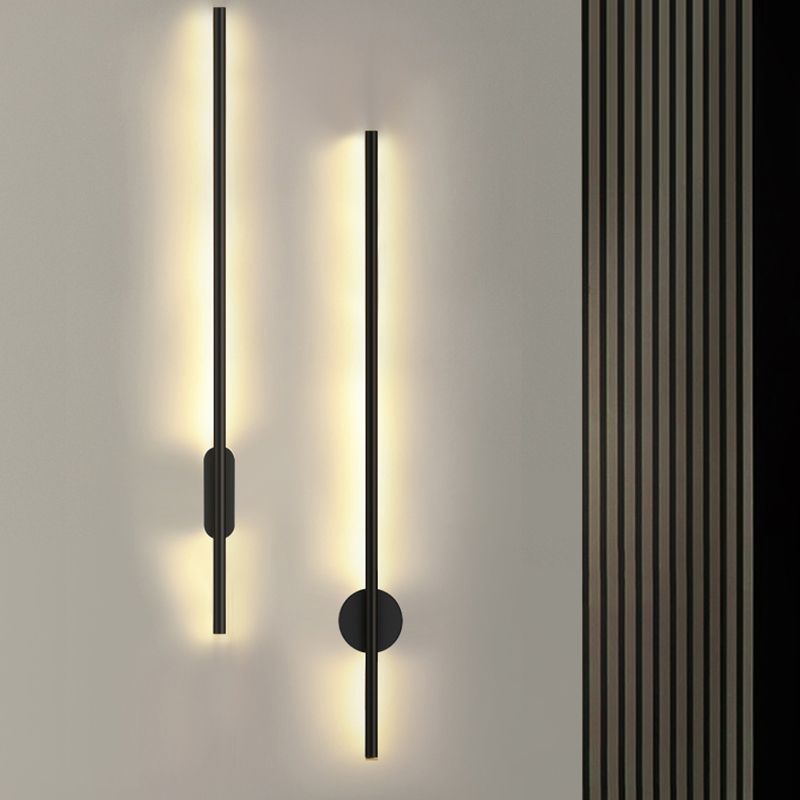 Nordic Aluminum Wall Light Minimalist Straight LED Wall Sconce for Bedroom