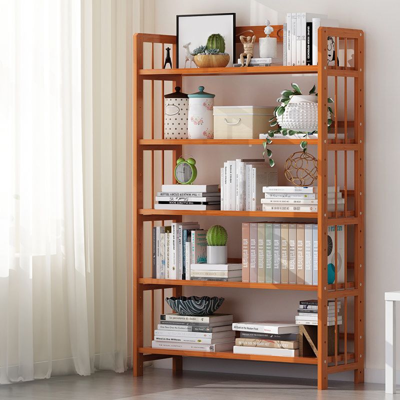 Contemporary Manufactured Wood Etagere Bookshelf Vertical Open Bookcase