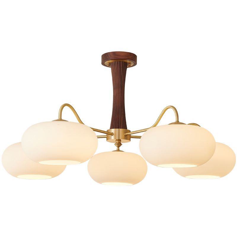 Modern Simple Wooden Ceiling Light Dome Shape Ceiling Lamp for Bedroom