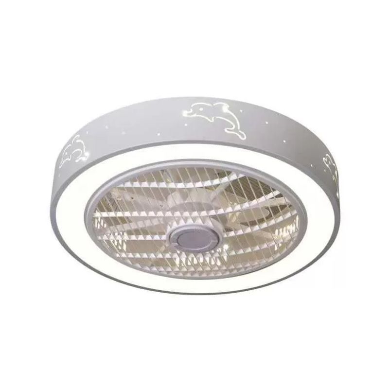 Drum Laser-geschnittene Acryl-Deckenlüfterlampe Einfache 20,5-Zoll-LED-Halbmontage-Beleuchtung
