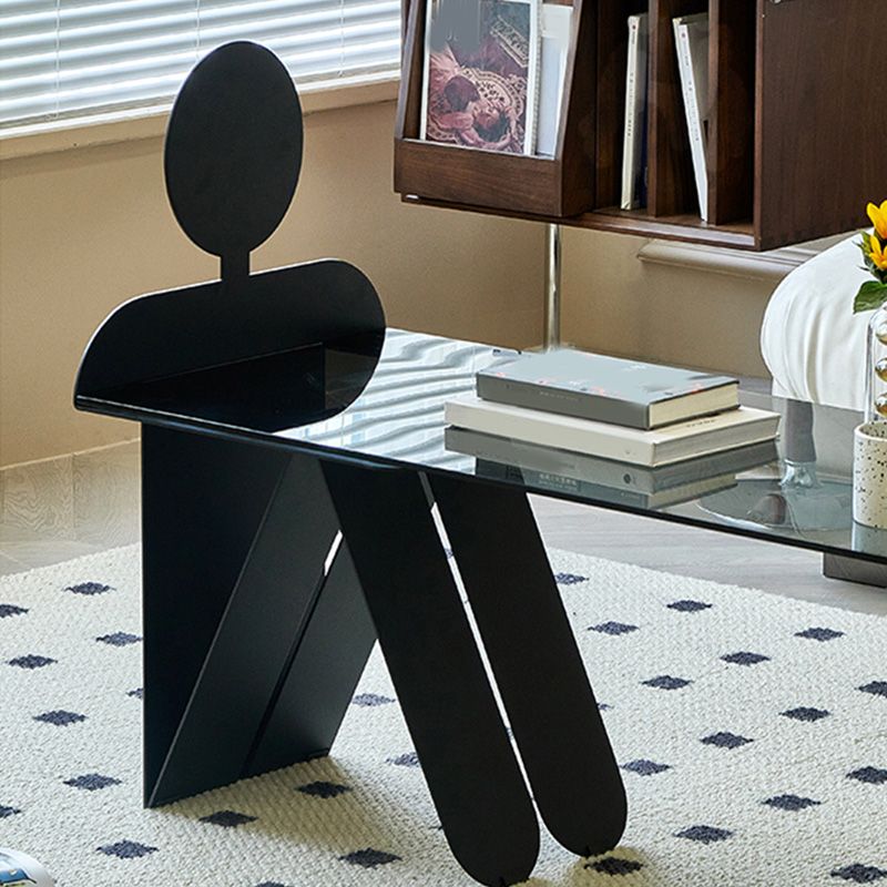 18.90" Wide Contemporary Corner Table Glass Clear Accent Side Table