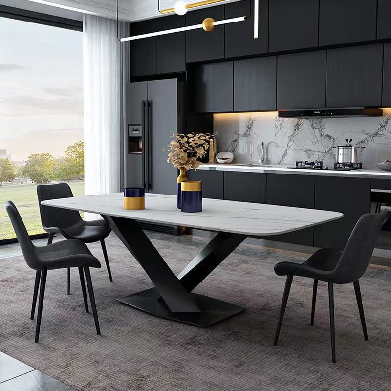 Industriële keuken Standaard eettafel Eettafel van gesinterd steen met voetstuk