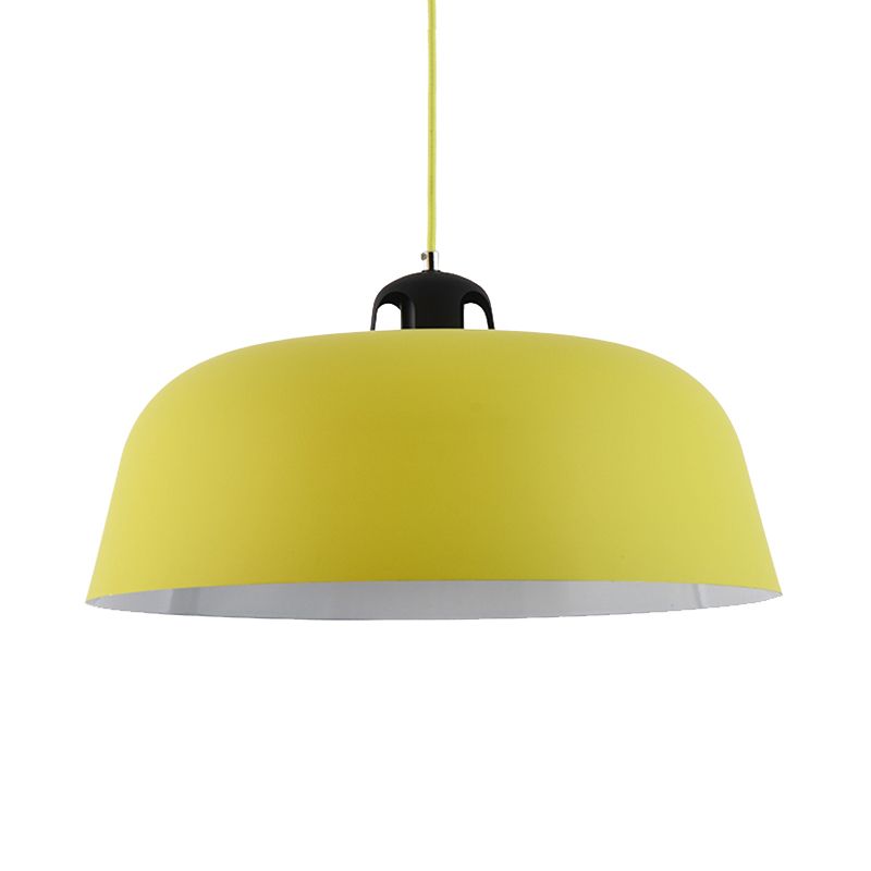 Luce a sospensione a forma di barattolo macaron fienile 1 lampada a soffitto in metallo chiaro in blu/verde/giallo/rosa per bagno in camera infermieristica