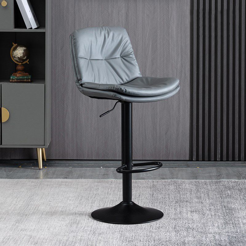 Faux Leather Swivel Bar Chair Modern Armless Upholstered Bar Stool