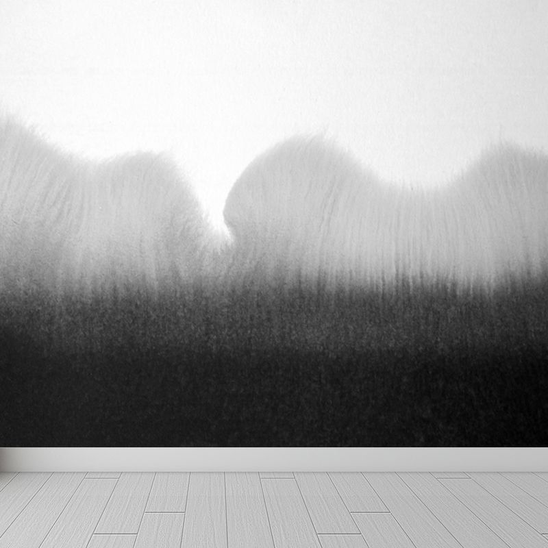 Big Ink Painting Mural Wallpaper Minimalism Abstract Wall Art in Black and White