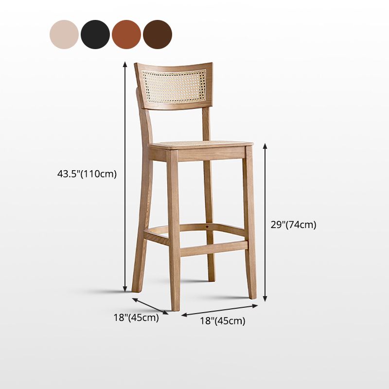 Contemporary Wood Kitchen Dining Room Stool Low Back Bar Armless Stool