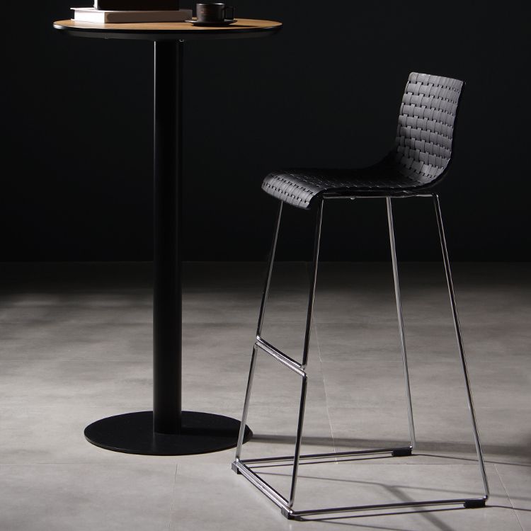 Industrial Plastic Counter Stool Armless Bar Stool for Living Room