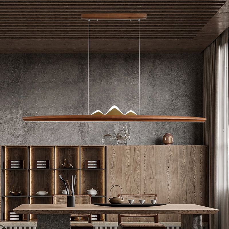 Modern Style Pendant Lighting Fixtures Wooden Shade Island Lighting Ideas for Kitchen