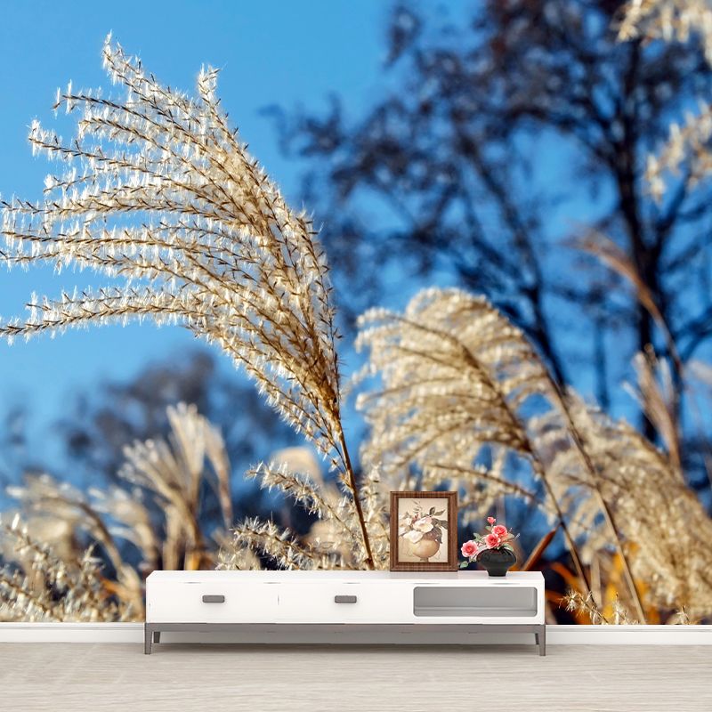 Reed Wall Mural Decal Customized Size Minimalist Wall Art for Meeting Room