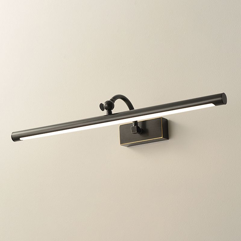 Linear Shade Metal Wall Sconce Modern Style 1 Light Mirror Wall Mounted Light Fixture