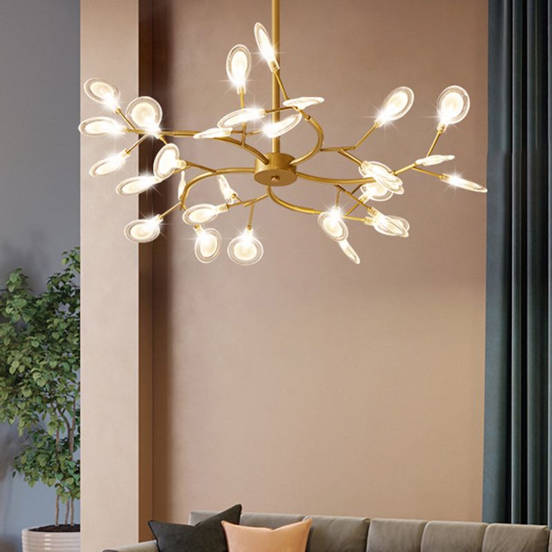 Metal Swirling Branch Chandelier Pendant Light Simplistic LED Hanging Light for Dining Room