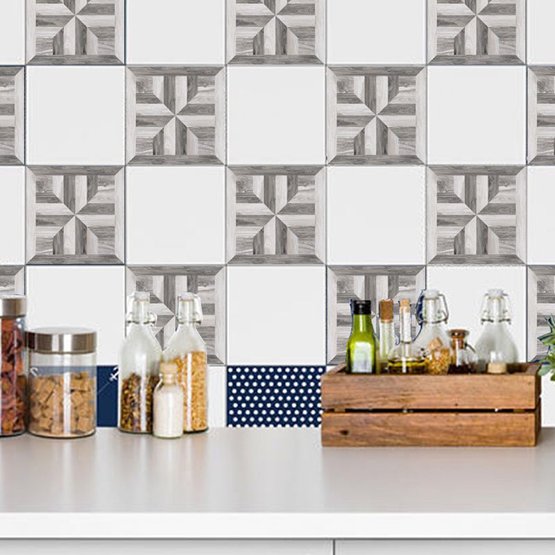 Modernist Floral Wallpaper Panels 10 Pcs Grey Wood Look Wall Art, Pick Up Sticks