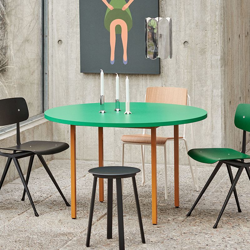 Modern Round Top Dinette Table Metal Base Dining Table for Coffee Shop