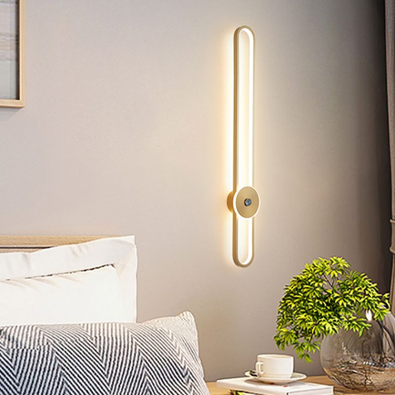 Modern Aluminum Wall Light Oval Shape LED Wall Sconce for Living Room Bedroom