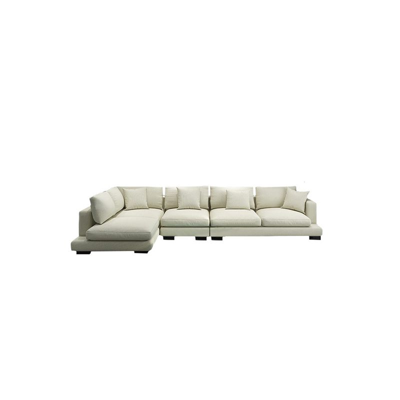Square Arm Sectional for Living Room with Pillowed Back Cushions