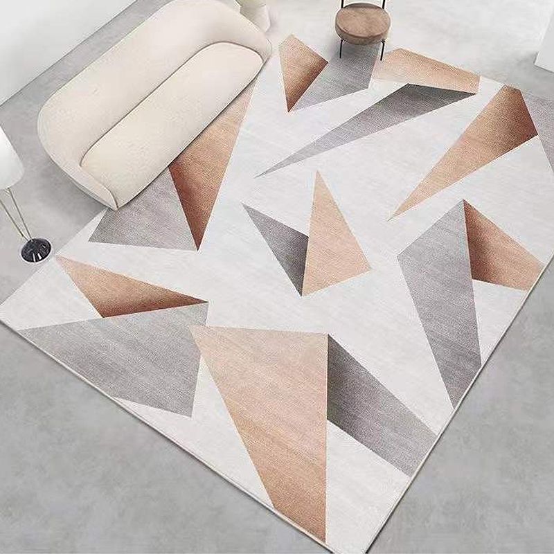 Contemporary Matrix Pattern Carpet Polyester Indoor Rug Pet Friendly Area Rug for Home Decoration