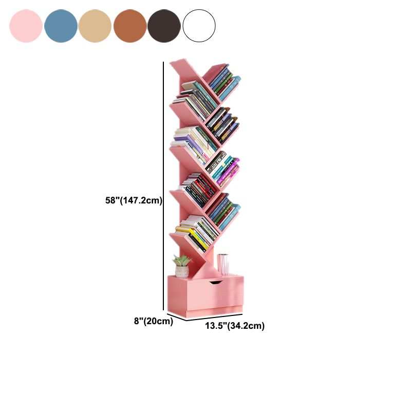 Modern Engineer Wood Bookshelf 7.87" Wide Office Shelf Bookcase