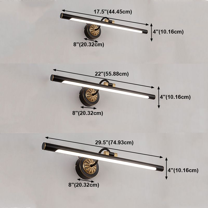 Metal Linear Shade Wall Sconce Modern Style 1-Light Mirror Wall Mount Light