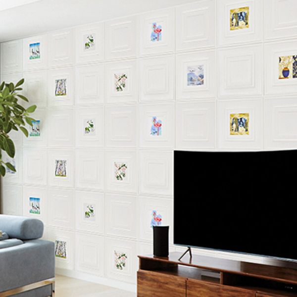 Modern Wall Panel Cartoon Print Peel and Stick Waterproof Wall Paneling