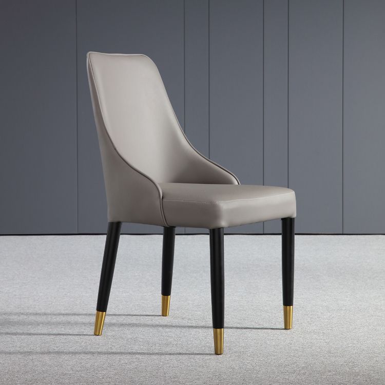 Modern Simple Side Chair Wooden Base Armless Dining Chair for Home Use