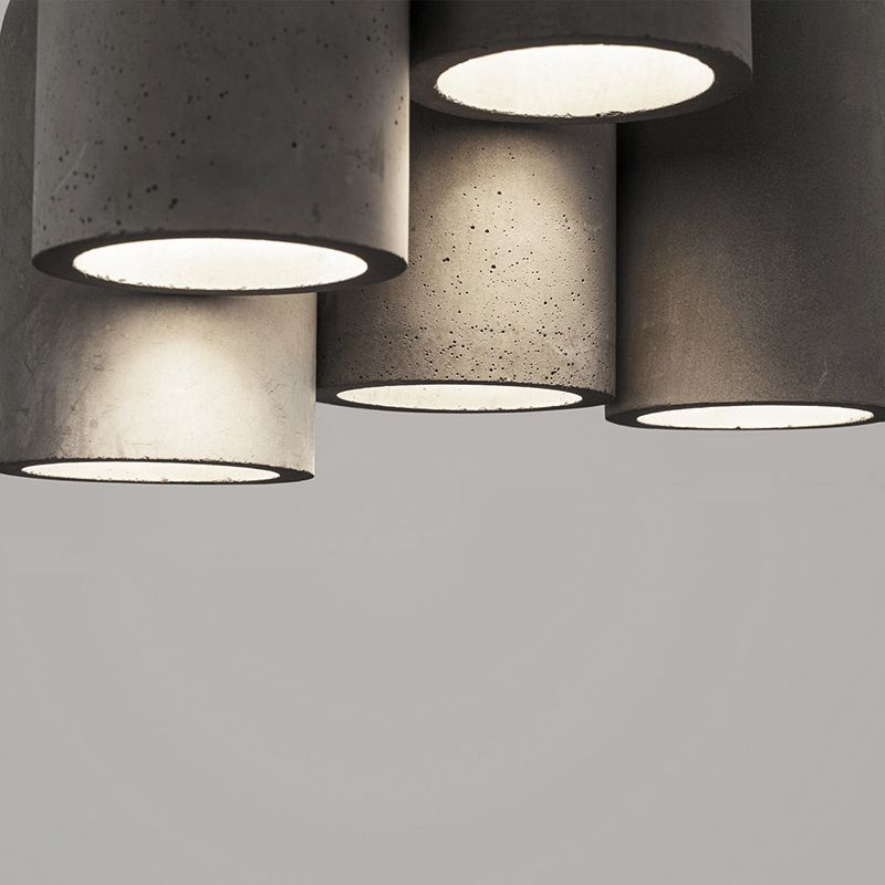 Lámpara colgante gris de cemento simple y simple para la sala de estar para la sala de estar