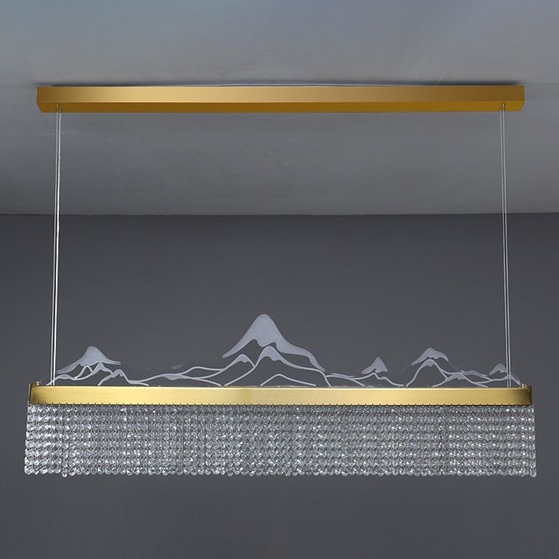 Cascades Hanging Island Lights Crystal Modern Designer Pendant Lighting Fixtures for Restaurant