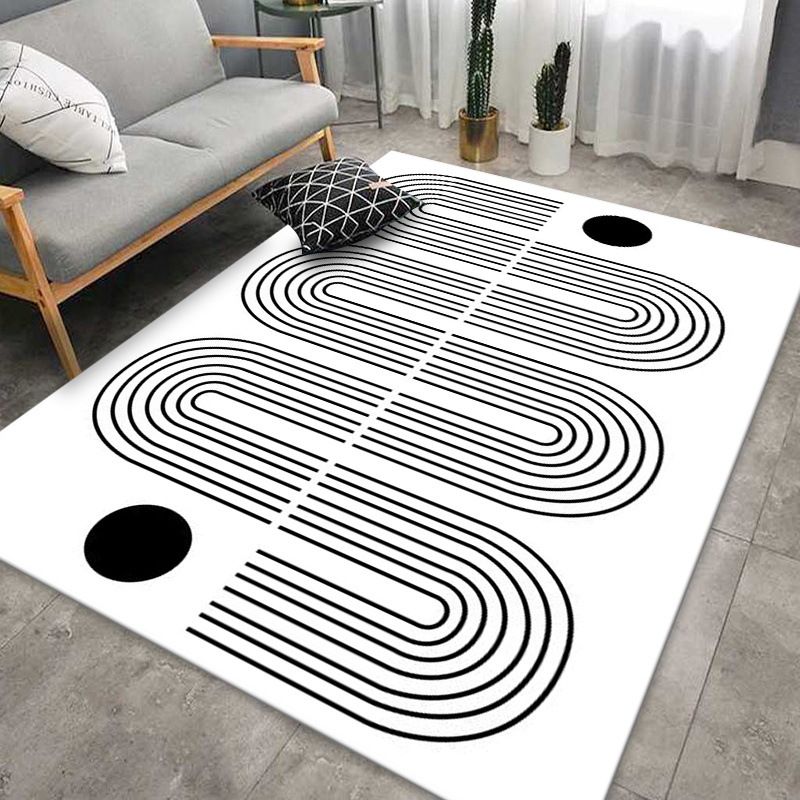 Moderner Wohnzimmer Teppich Streifenmuster Polyester Fläche Teppich nicht rutschfestem Hintergrund Teppich