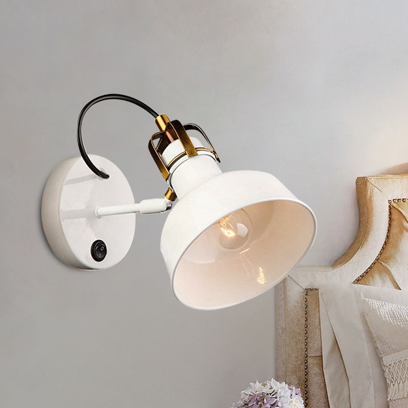 1 Light Small Barn Wall Light Contemporary Stylish Metal Sconce Light in White for Cottage Foyer