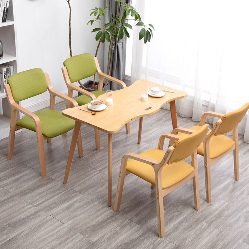 Scandinavian Home Arm Chair Wood Open Back Upholstered Dining Room Chair