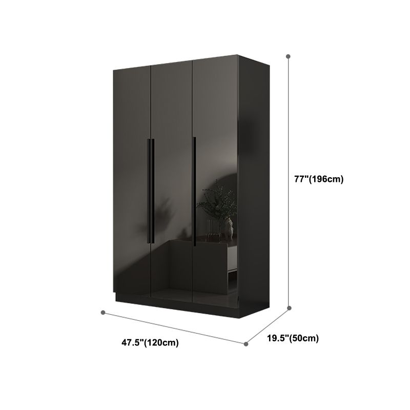 Modern Style Wardrobe Black Colour Glass Wardrobe Closet for Bedroom