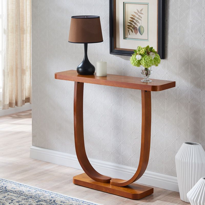Solid Wood 31.5" Tall Console Table 1-shelf Accent Table for Hall