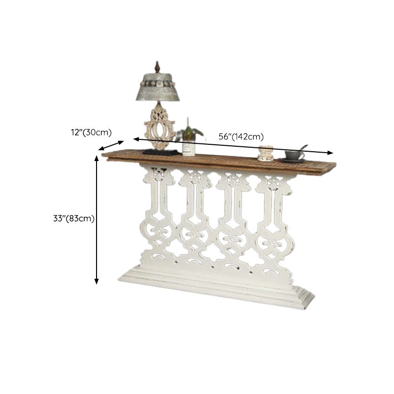 Wood French Country Console Table Distressed Accent Table with Shelf