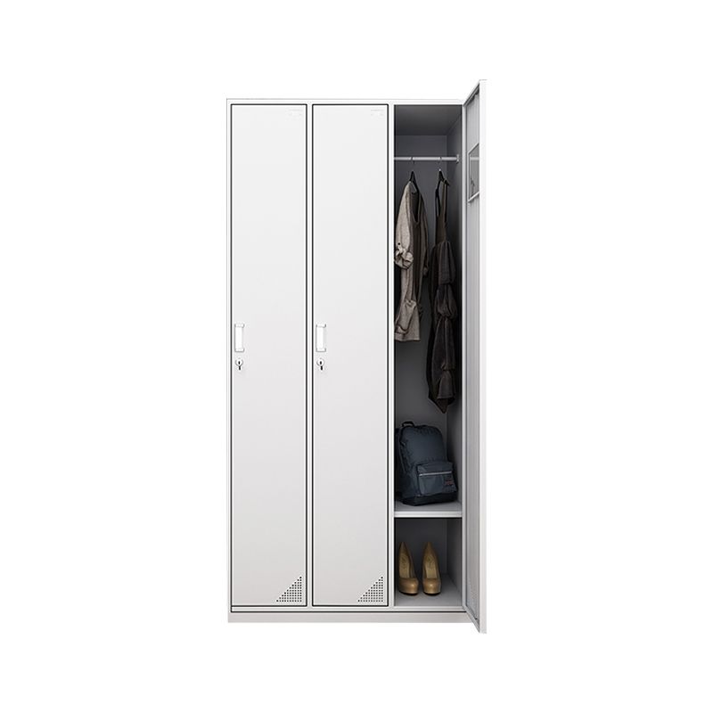 Hinged Wardrobe Cabinet with Mirror Contemporary Steel Wardrobe Armoire
