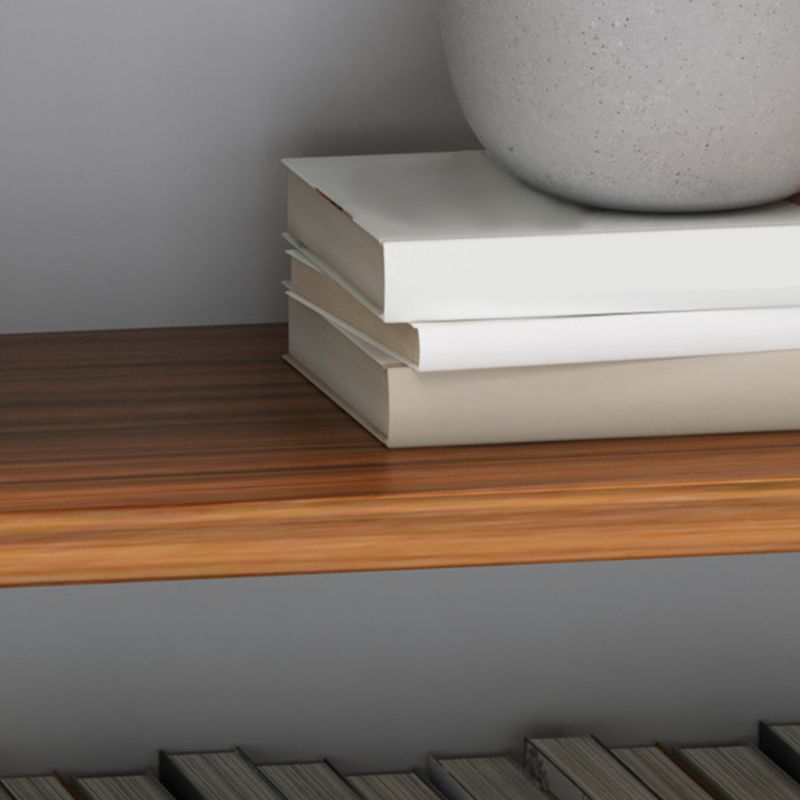 Brown Bookshelf Industrial Style Wall Mounted Bookcase for Home Office