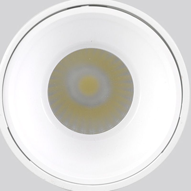Lámpara de techo LED con forma de cilindro, montaje empotrado de 1 luz de aluminio moderno para dormitorio